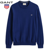 Gant Crew Neck Cotton Crisp Blue Sweater Blue