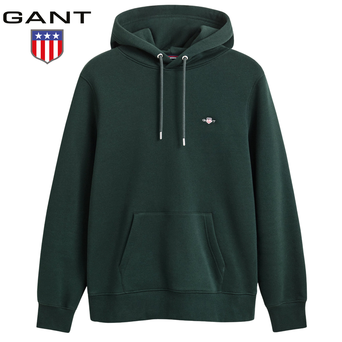 Gant Reg Shield Tartan Green Hoodie Green