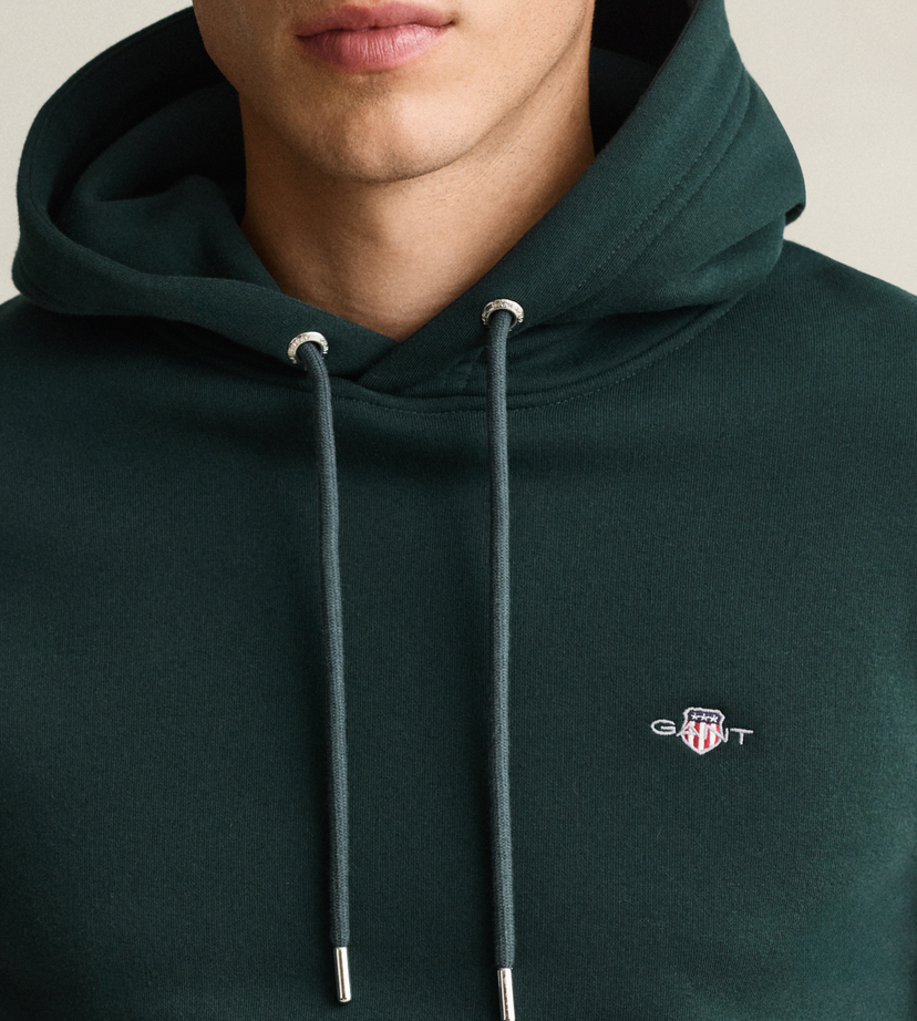 Gant Reg Shield Tartan Green Hoodie Green