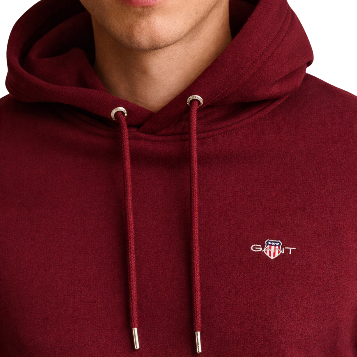 Gant Reg Shield Tartan Wine Hoodie Wine