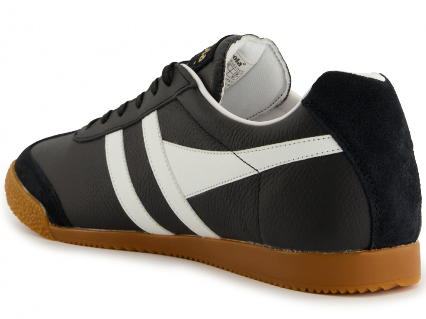 Gola Harrier Leather Black & White Shoes Black