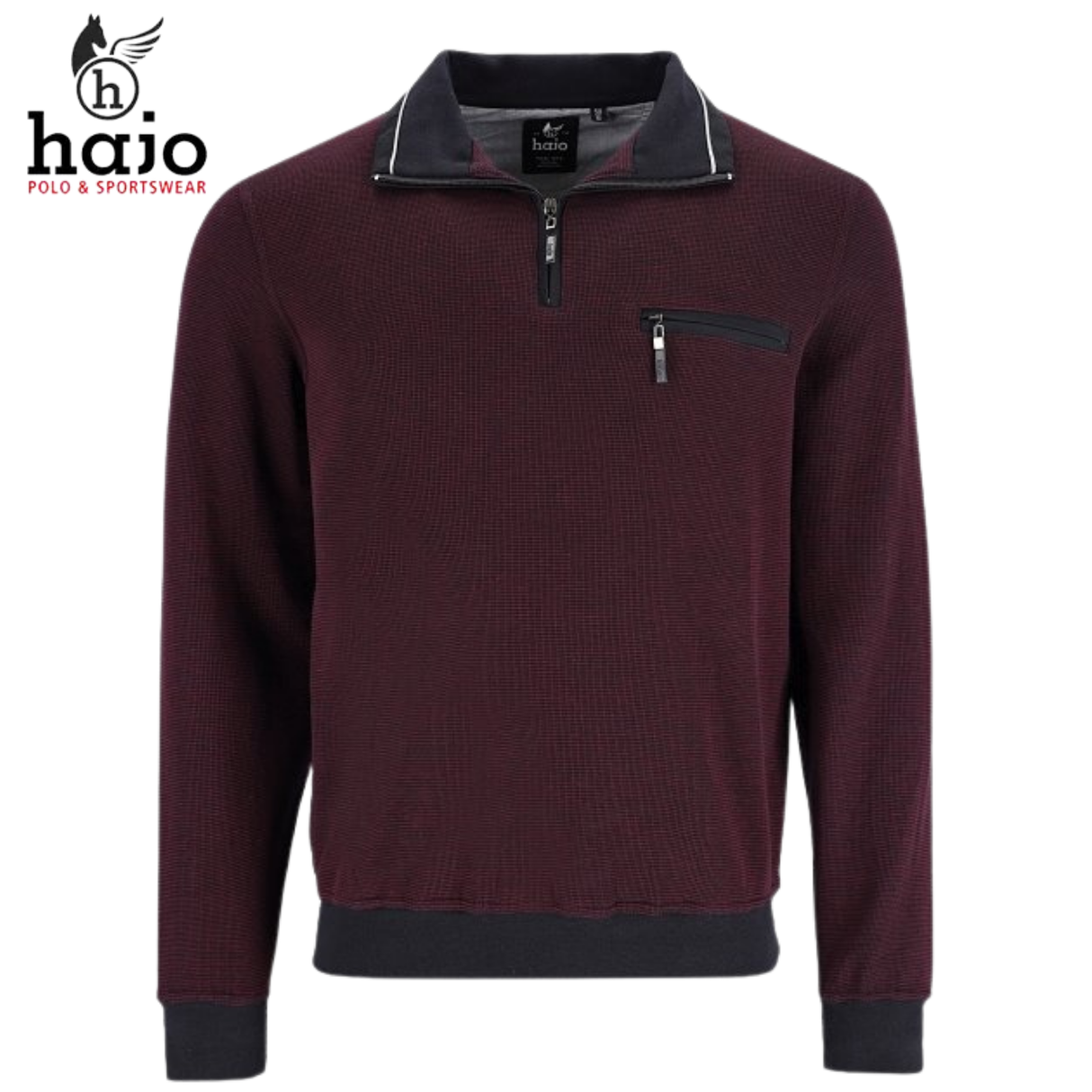 Hajo Wine Quarter Zip Sweatshirt Wine