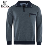 Hajo Navy Stitch Quarter Zip Sweatshirt Navy