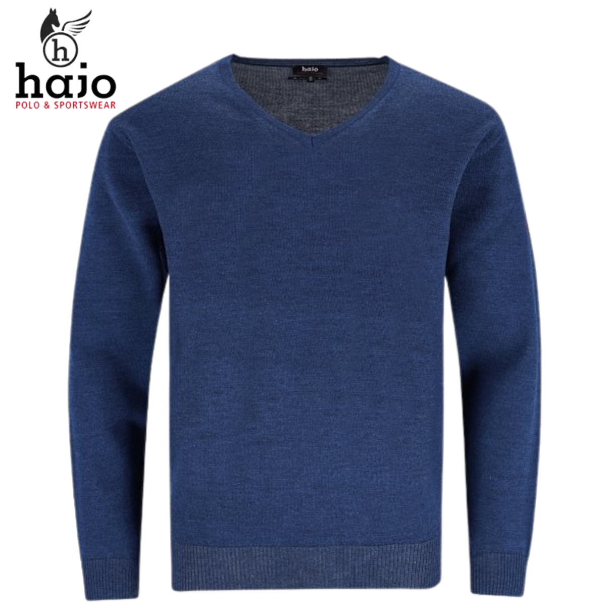 Hajo Merino Wool Admiral V-Neck Knit Blue