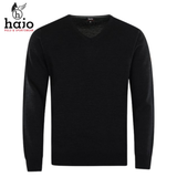 Hajo Merino Wool Black V-Neck Jumper Black