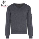 Hajo Merino Wool Charcoal V-Neck Jumper Charcoal