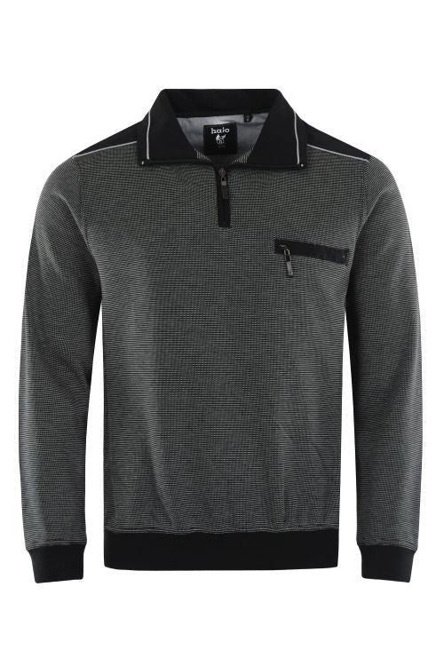 Hajo Charcoal Quarter Zip Sweatshirt Grey