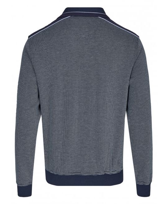Hajo Navy Stitch Quarter Zip Sweatshirt Navy