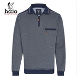 Hajo Navy Stitch Quarter Zip Sweatshirt Navy