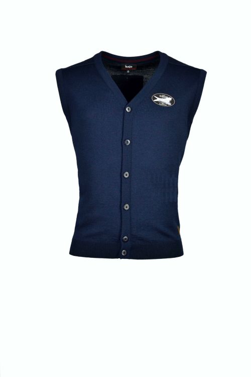 Hajo Sleeveless Navy Button Cardigan Navy
