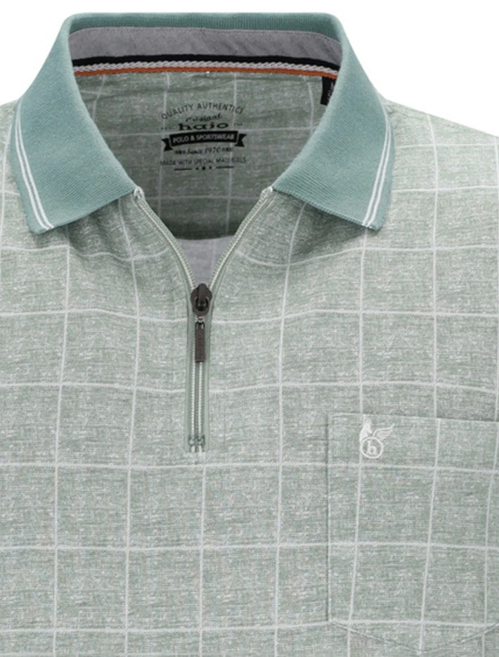 Hajo Square Print Stay Fresh Polo Shirt Green