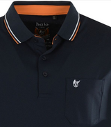 Hajo Tactel Navy Tipped Collar Polo Navy