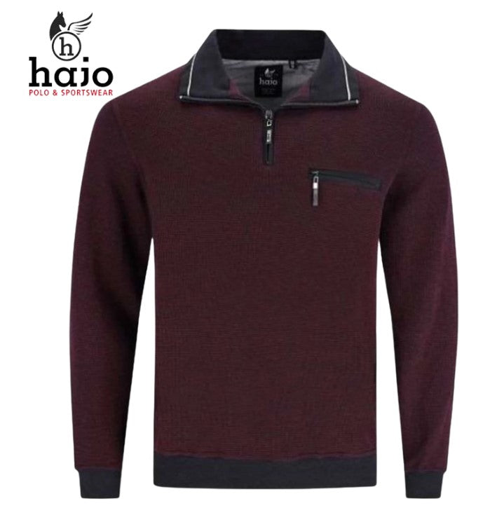 Hajo Wine Quarter Zip Sweatshirt Wine