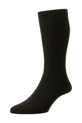 H.J. Hall Soft Top Wool Black Socks Black