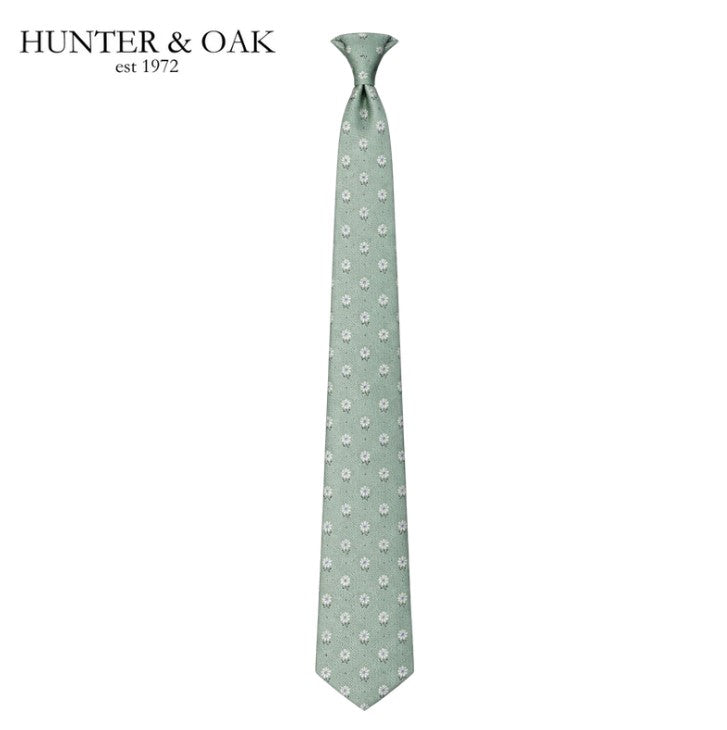 Hunter & Oak X-Long Green Print Tie Set Green