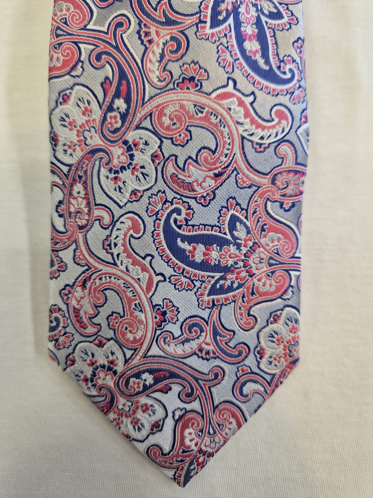 Hunter & Oak X-Long Pink Paisley Tie Pink