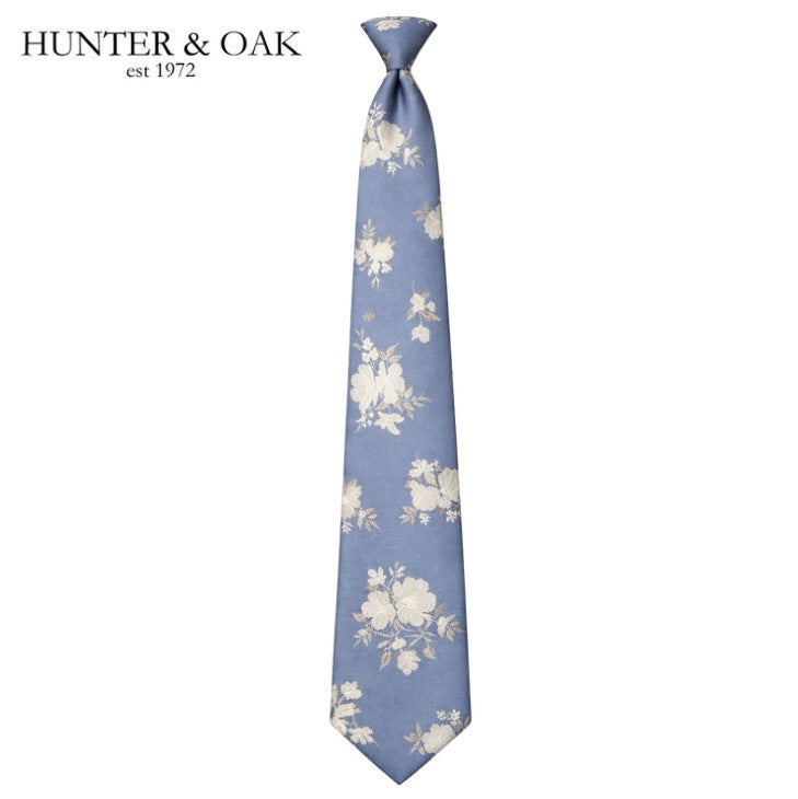 Hunter & Oak X-Long Sky Floral Tie Set Blue