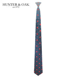 Hunter & Oak X-Long Navy Red Spotted Tie Navy