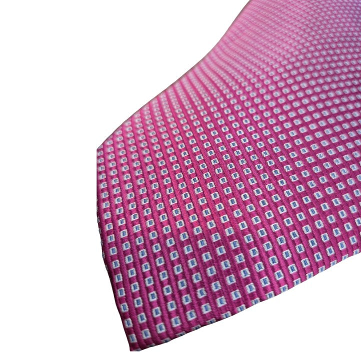 Hunter & Oak X-Long Square Print Tie Pink