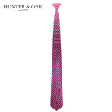 Hunter & Oak X-Long Square Print Tie Pink
