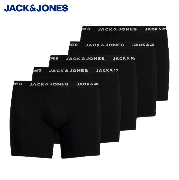 Jack & Jones 5-Pack Huey Strech Trunks Black