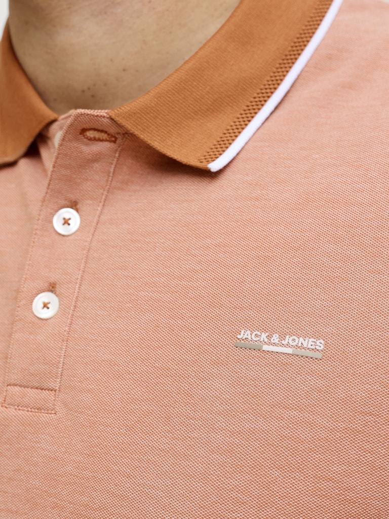 Jack & Jones Alves Tipped Amber Polo Orange