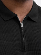 Jack & Jones Austin Zip Black Polo Black