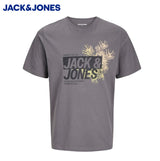 Jack & Jones Axon Logo Castlerock Tee Grey