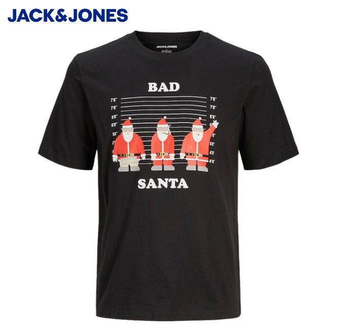 Jack & Jones Bad Santa Christmas Tee Black