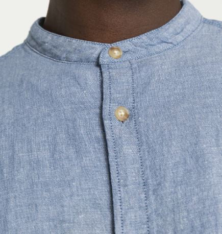 Jack & Jones Band Linen Blend Blue Shirt Blue