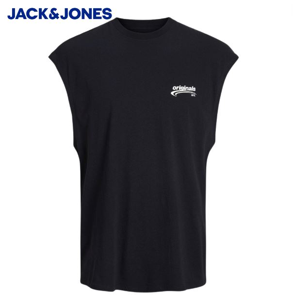 Jack & Jones Belize Black Sleeveless Tee Black