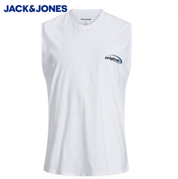 Jack & Jones Belize White Sleeveless Tee White
