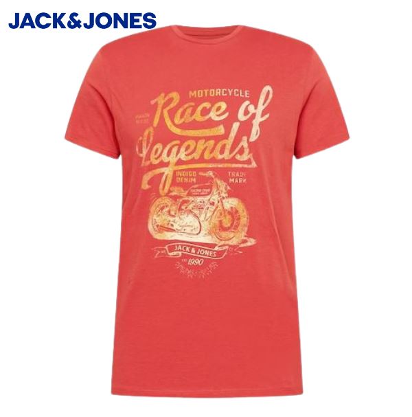 Jack & Jones Biker Logo Red T-Shirt Red