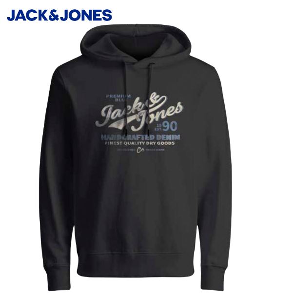 Jack & Jones Billy Logo Black Hoodie Black