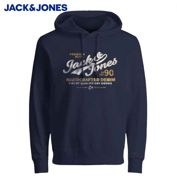 Jack & Jones Billy Logo Navy Hoodie Navy