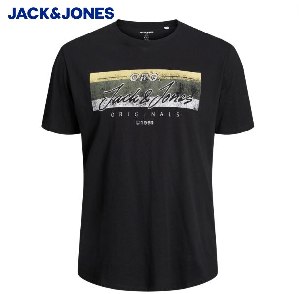 Jack & Jones Brady Black Print Tee Black