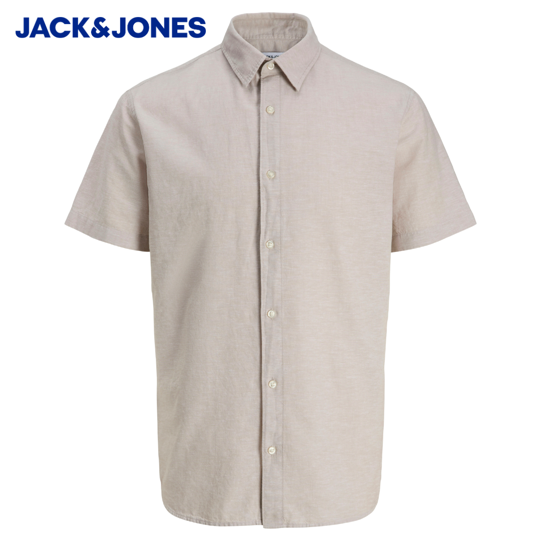 Jack & Jones Breeze Linen Beige Ss Shirt Beige