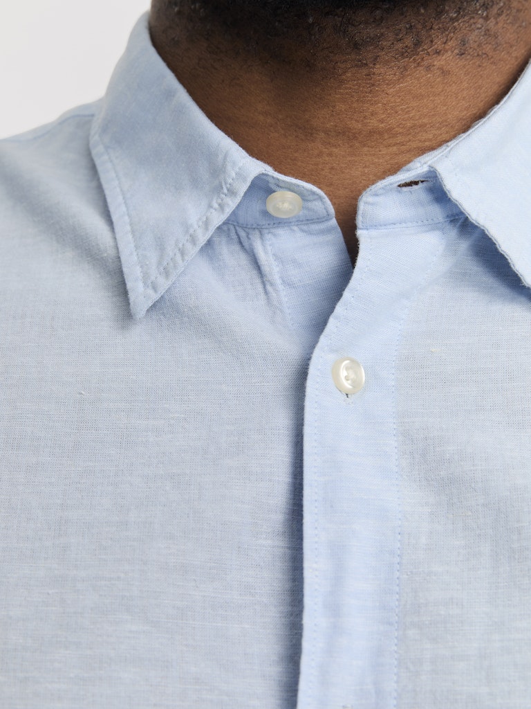 Jack & Jones Breeze Linen Collar Shirt Blue