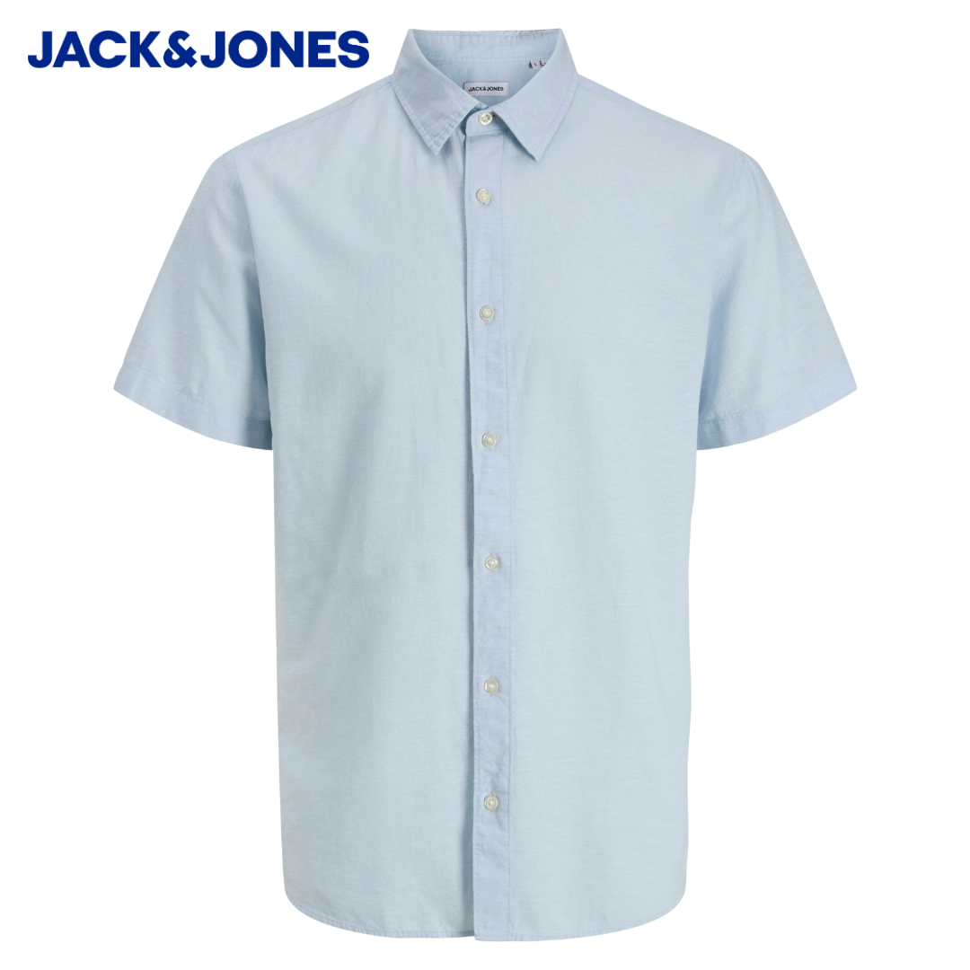 Jack & Jones Breeze Linen Ss Blue Shirt Blue