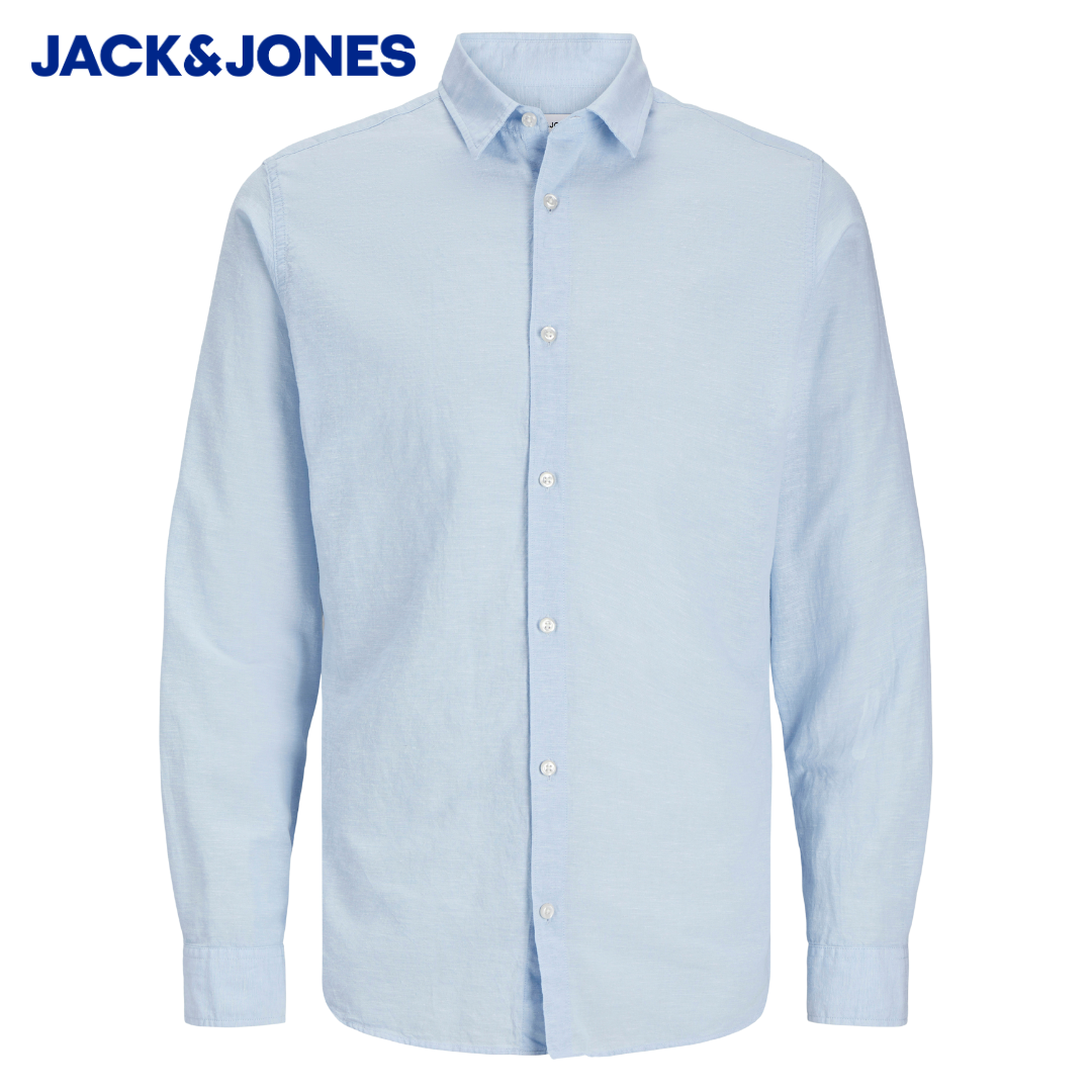 Jack & Jones Breeze Linen Collar Shirt Blue