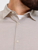 Jack & Jones Breeze Linen Beige Ss Shirt Beige