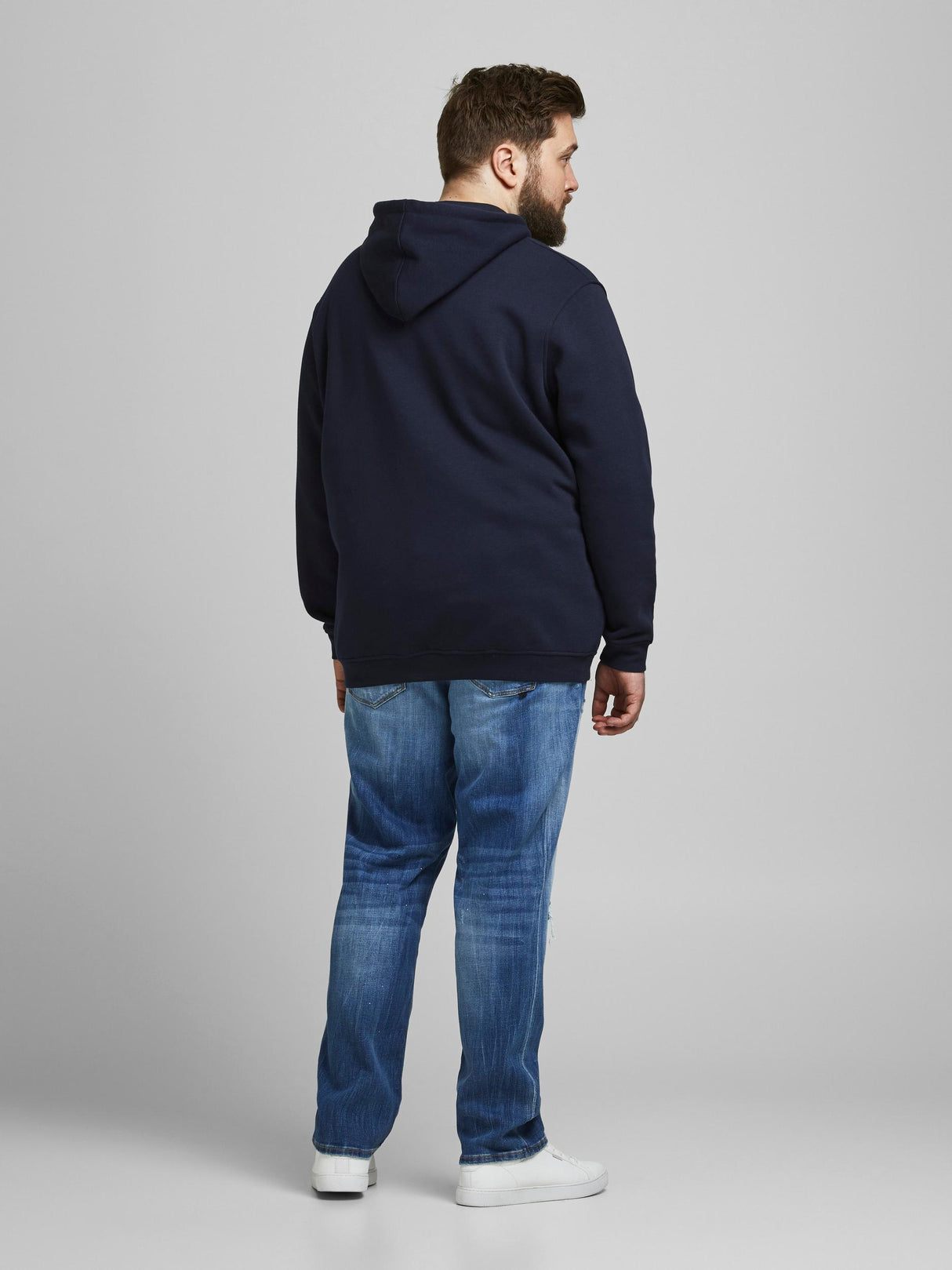 Jack & Jones Brink Navy Plain Hoodie Navy