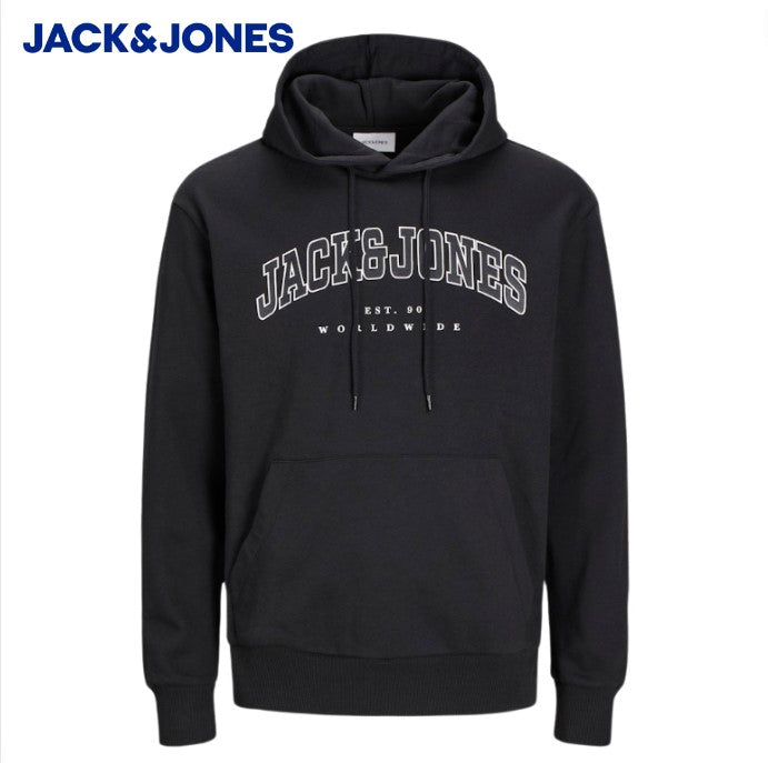 Jack Jones Caleb Logo Black Hoodie Black – Kingsize Ireland