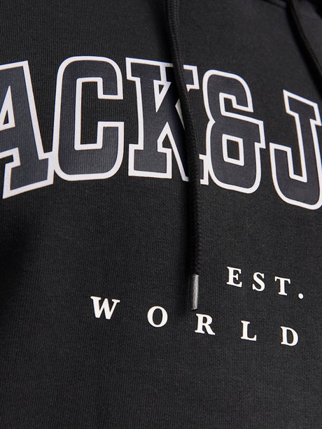 Jack & Jones Caleb Logo Black Hoodie Black