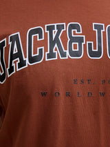 Jack & Jones Caleb Logo Burnt Henna Tee Orange