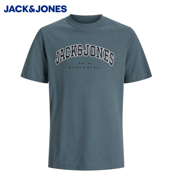 Jack & Jones Caleb Logo Stormy Tee Blue