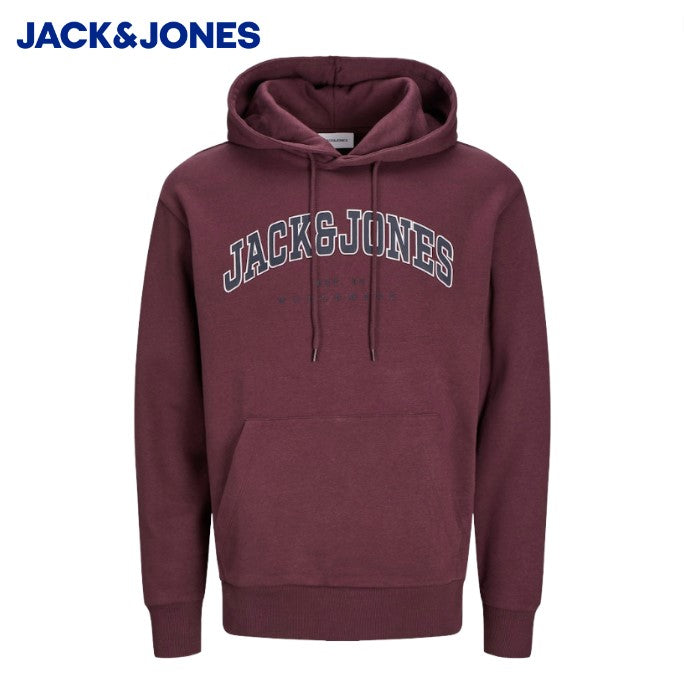 Jack & Jones Caleb Logo Wine Hoodie Wine