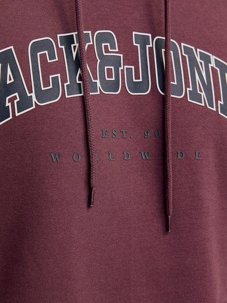 Jack & Jones Caleb Logo Wine Hoodie Wine