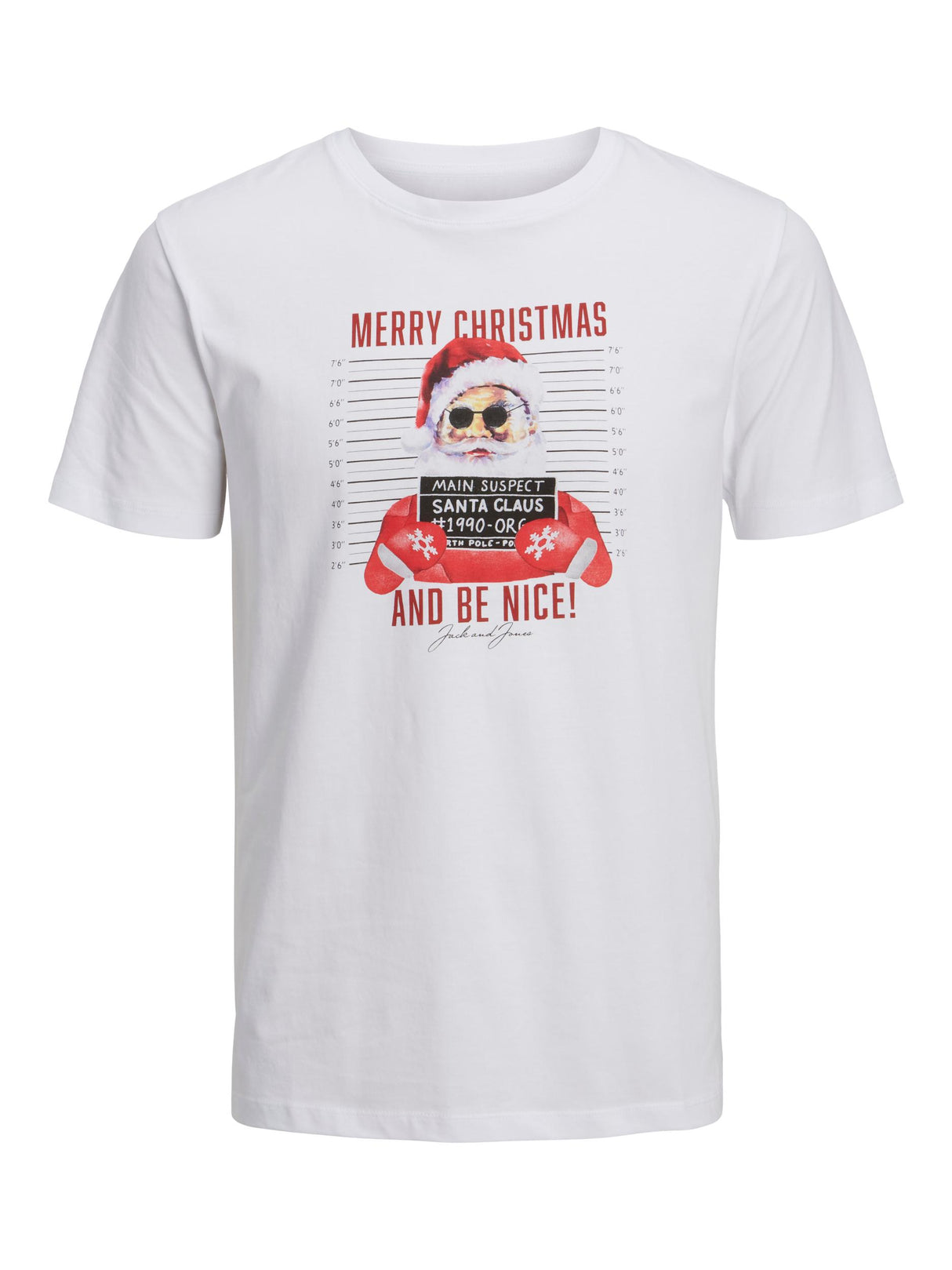 Jack & Jones Christmas Mugshot White Tee White