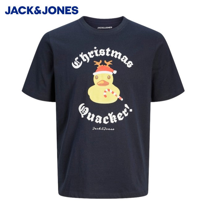 Jack & Jones Christmas Quacker Navy Tee Navy